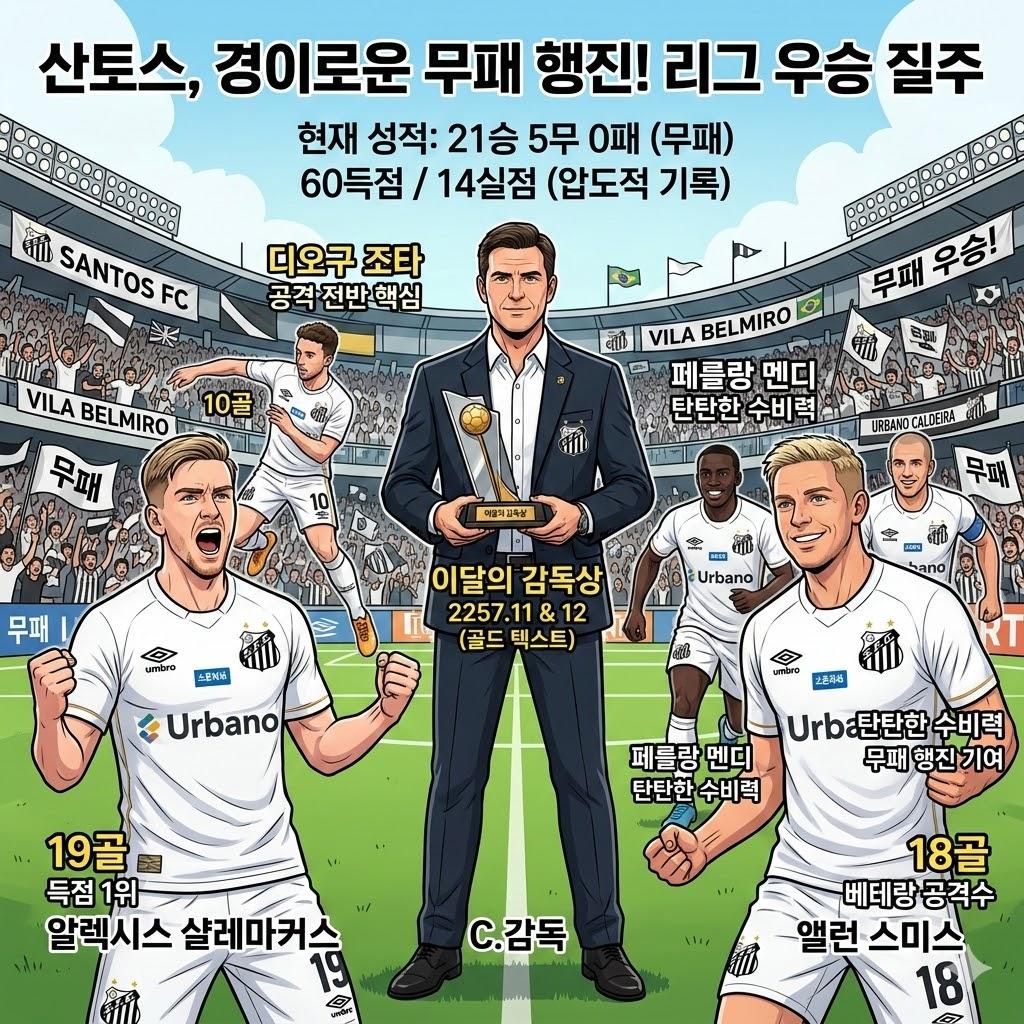 무패 질주! 산토스, 리그 제패 눈앞